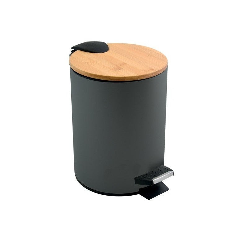 Spirella Tisch-Abfallbehälter Adonis – 3 l – Stahl, Dunkelgrau – Ø 170 × H 225 mm
