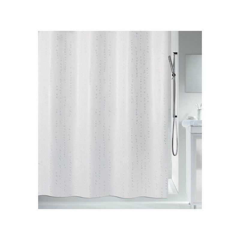 Spirella Duschvorhang WET – 180×180 cm, Polyester, Ringbefestigung, Weiss