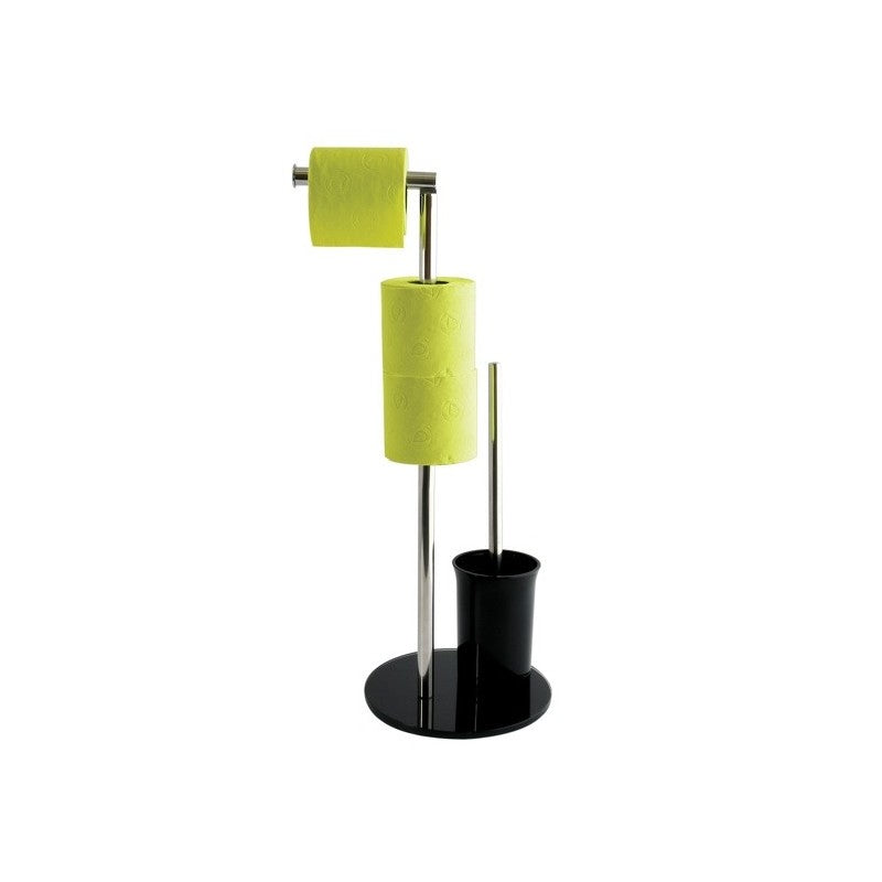 MSV WC-Bürstenset – Glas, Edelstahl, Schwarz, mit Deckel, H 14 cm