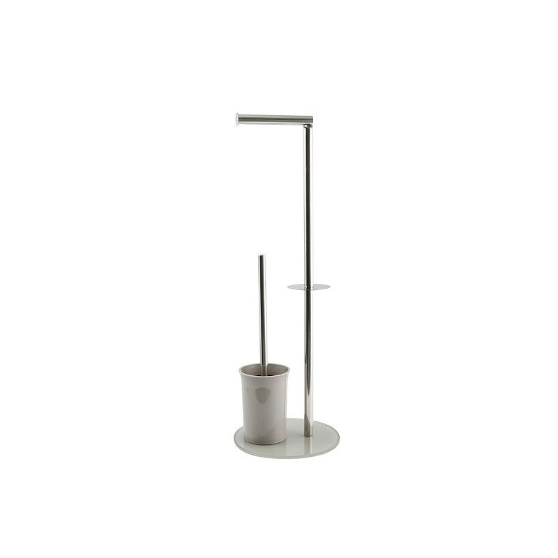 MSV WC-Garnitur – Glas, Taupe, 22 × 22 × 66 cm
