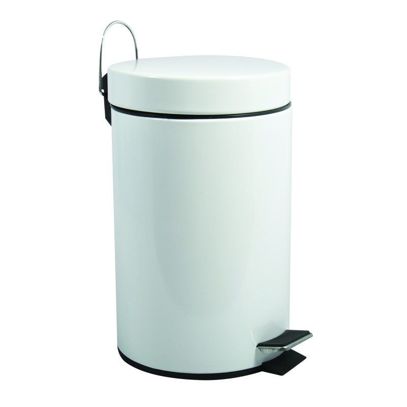 MSV Treteimer – 12 l – Stahl, rund – weiss