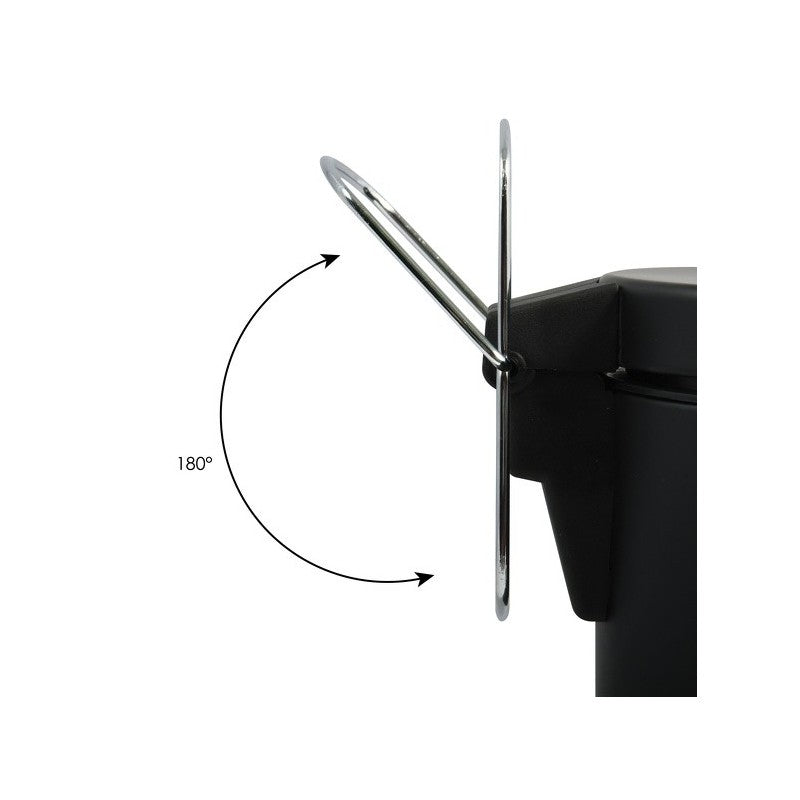 MSV Papierkorb – 12 L – Stahl, Schwarz matt – Ø 251 × H 394 mm