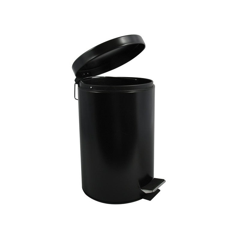 MSV Papierkorb – 12 L – Stahl, Schwarz matt – Ø 251 × H 394 mm