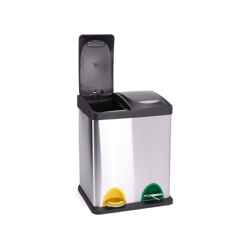 MSV Recyclingbox 100352 – 16 l – Edelstahl, rechteckig – grau