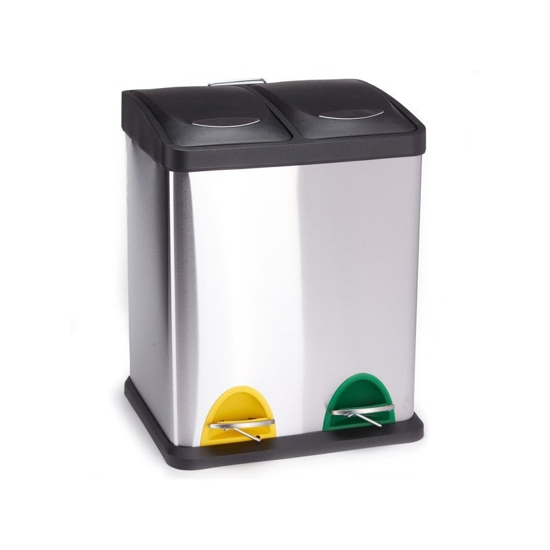 MSV Recyclingbox 100352 – 16 l – Edelstahl, rechteckig – grau