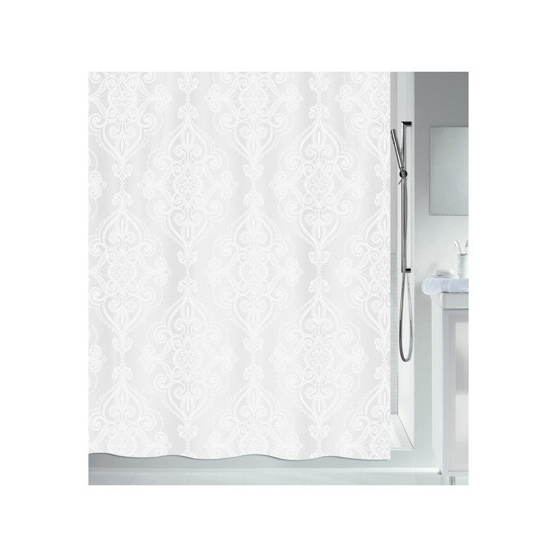 Spirella Duschvorhang Rivoli – 180×180 cm, Polyester, Ringbefestigung, Weiss