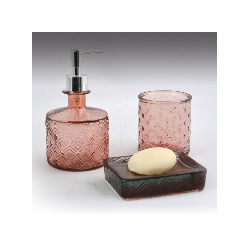 Spirella Carmina – Manueller Seifenspender, 430 ml, zum Aufstellen, Glas, Terrakotta