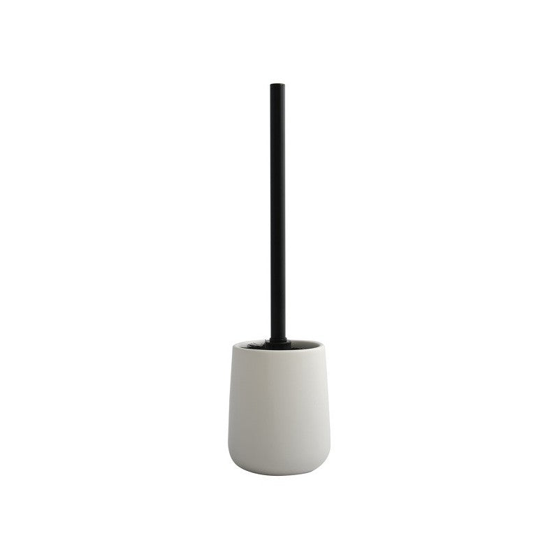 MSV Maonie – WC-Bürstenset – Keramik matt, weiss, mit Deckel, H 38,8 cm, Ø 10,4 cm