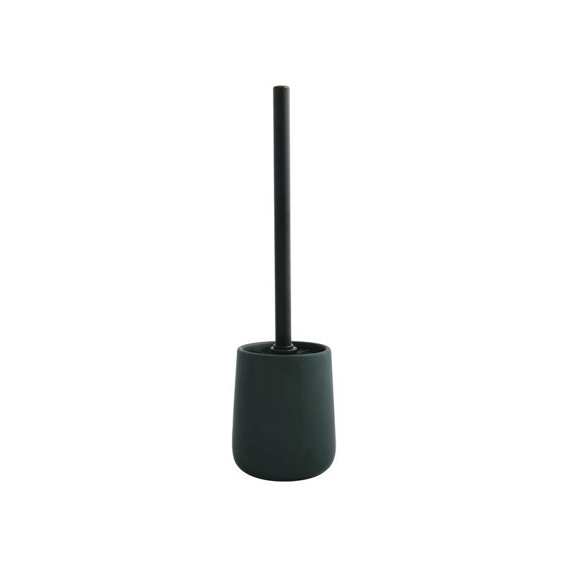 MSV WC-Bürstenset – Keramik matt, Dunkelgrün, mit Deckel, H 38,8 cm, Ø 10,4 cm