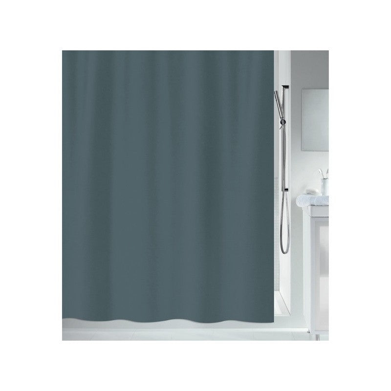 Spirella Primo Duschvorhang – Ringbefestigung – 180 × 180 cm – Anthrazit – Polyester – Waschbar bei 30 °C