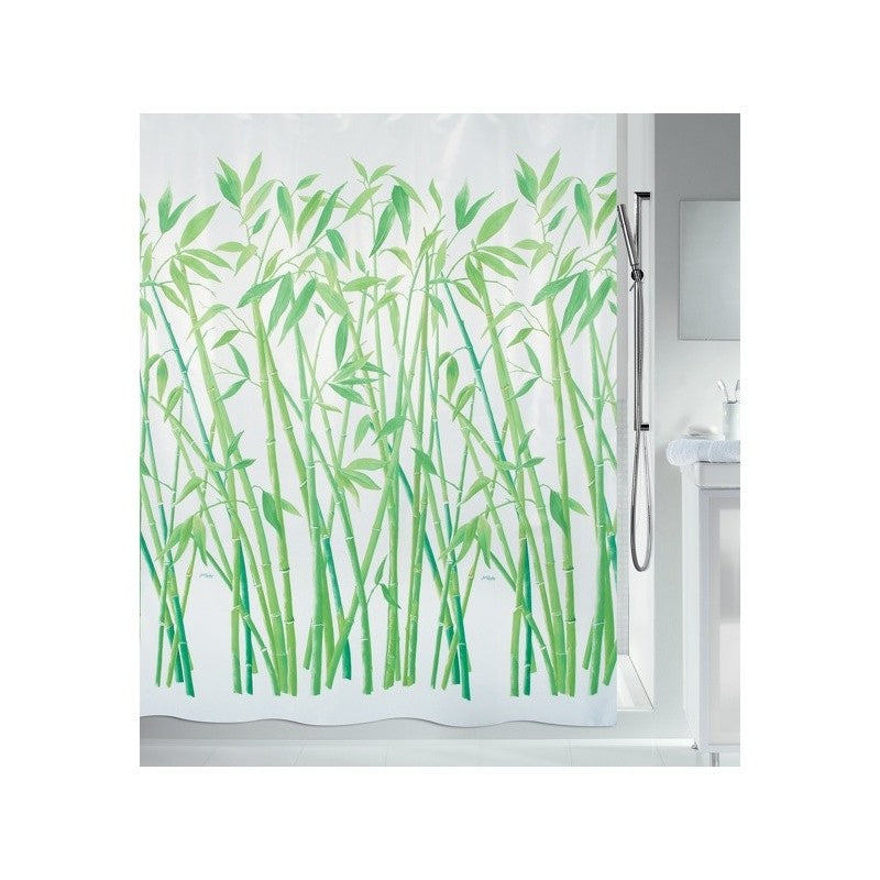 Spirella Duschvorhang – 180×180 cm, Polyester, Befestigung: Ringe, Grün