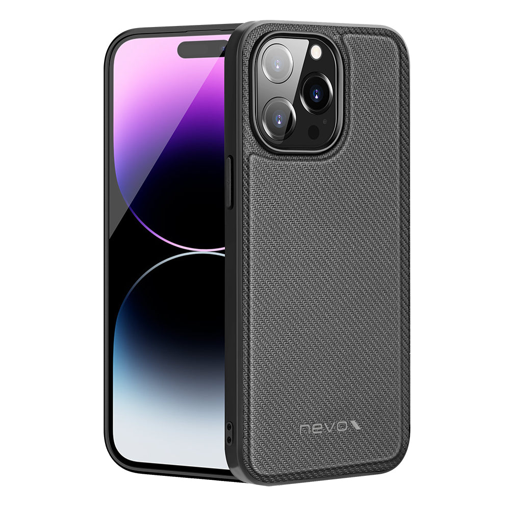 nevox StyleShell Nylo Backcover – für Apple iPhone 15 Pro Max, Nylon+PC+TPU, schwarz