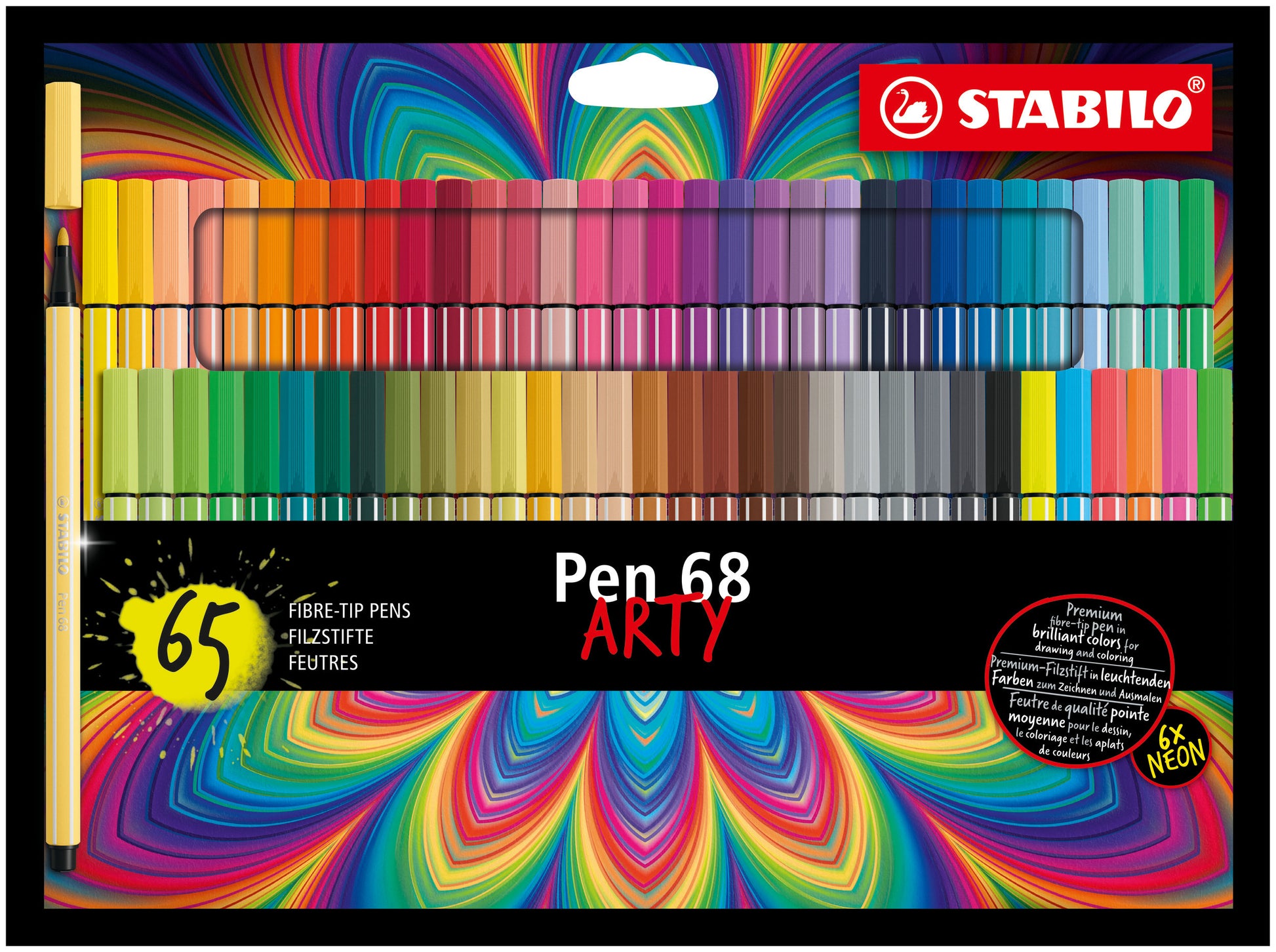 STABILO Filzstifte Pen 68 ARTY, Strichbreite 1 mm, 65 Farben