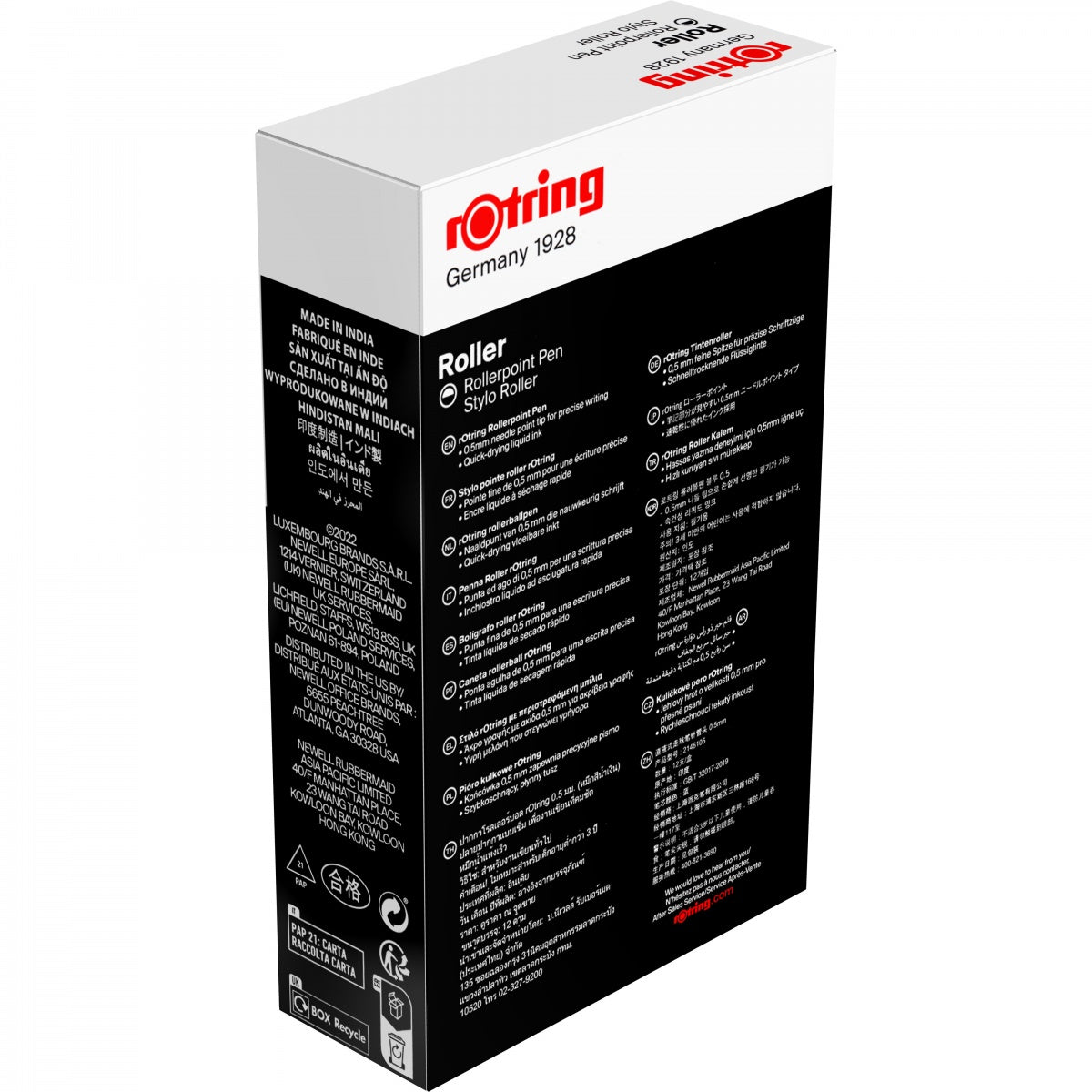 Rotring Rollerpoint 2146103 – Tintenroller, 0,5 mm, Schwarz, mit Kappe, Kunststoff
