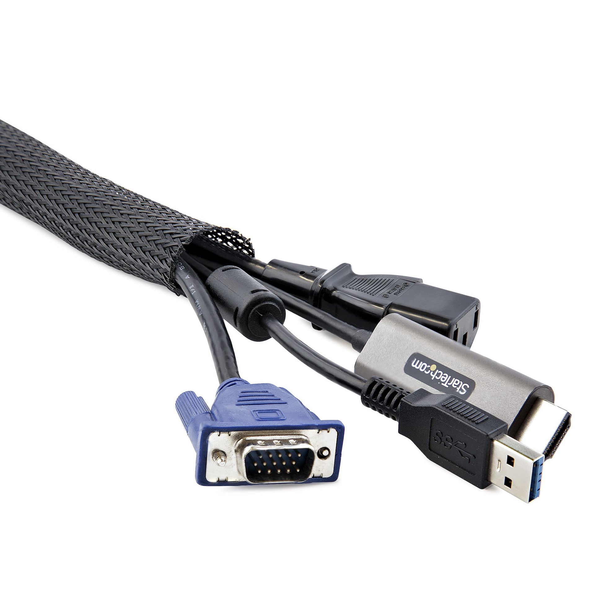 StarTech.com Kabelmuffe – 90 mm × 3 m – Kürzbar, hochbelastbar – Nylon/Polyester – Schwarz