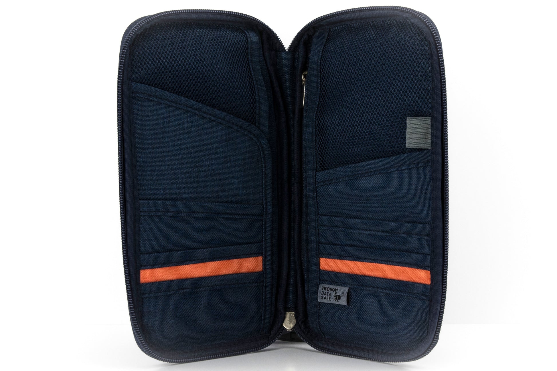 TROIKA Reise-Organizer – mit RFID-Schutz, Polyester, Blau, 243 × 22 × 133 mm