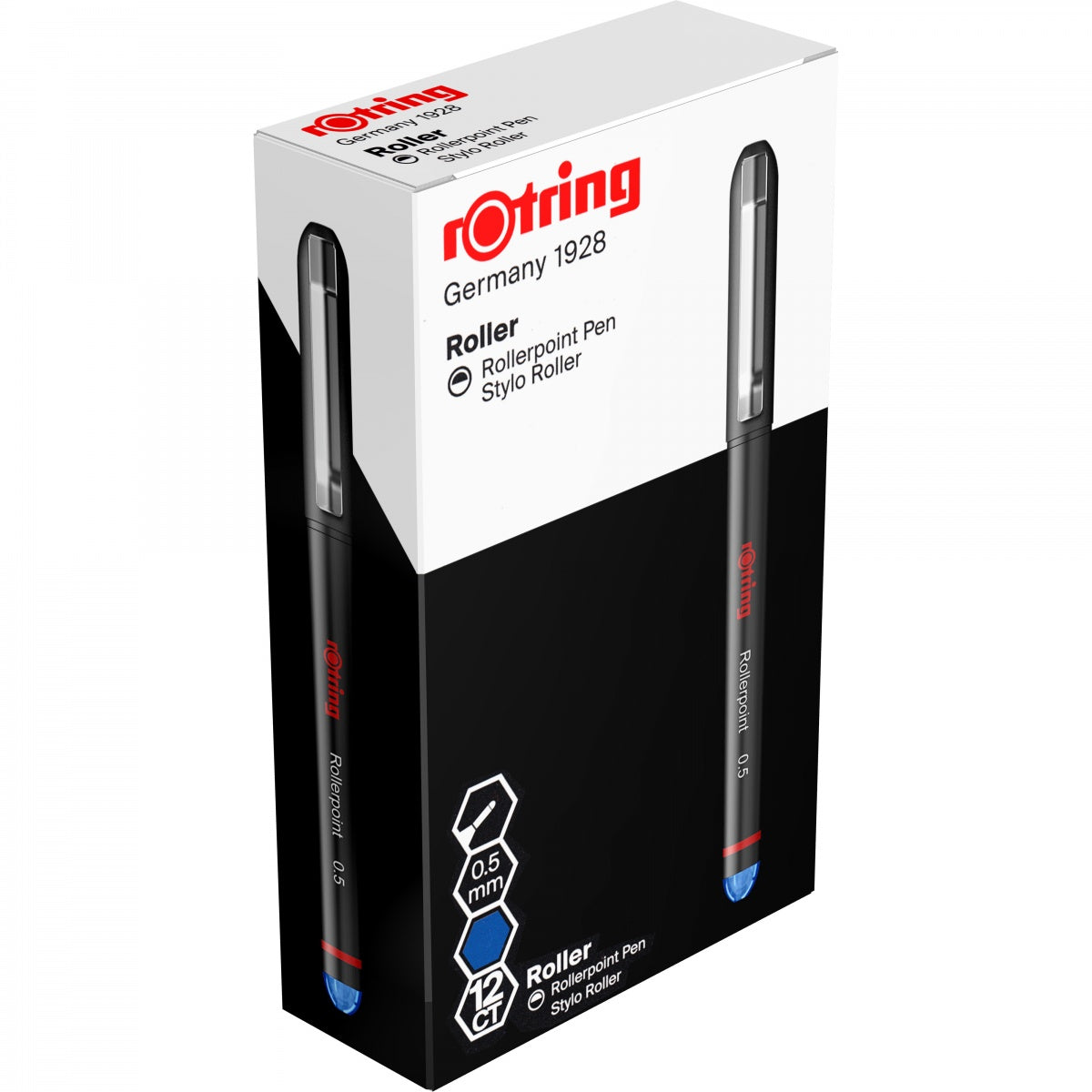 Rotring Rollerpoint 2146105 – Tintenroller, 0,5 mm, Blau, mit Kappe, Kunststoff, sortiert