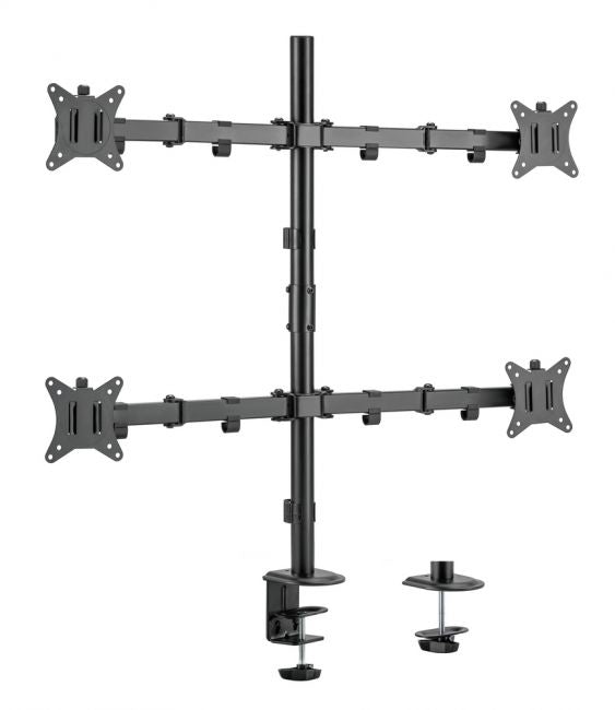 Equip 650159 – Monitorarm, Quad – bis 32", VESA 75 × 75/100 × 100 mm, schwenkbar