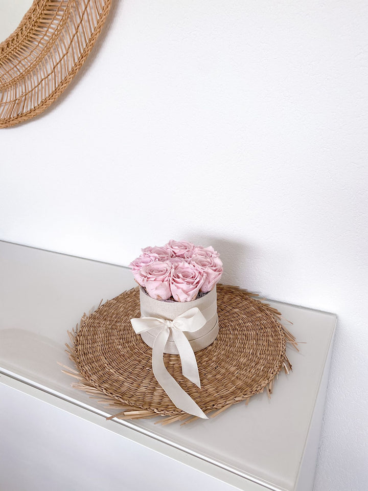 Soli Collection Trockenblumen Rosenbox – Rosa – 16 cm – 1 Stück