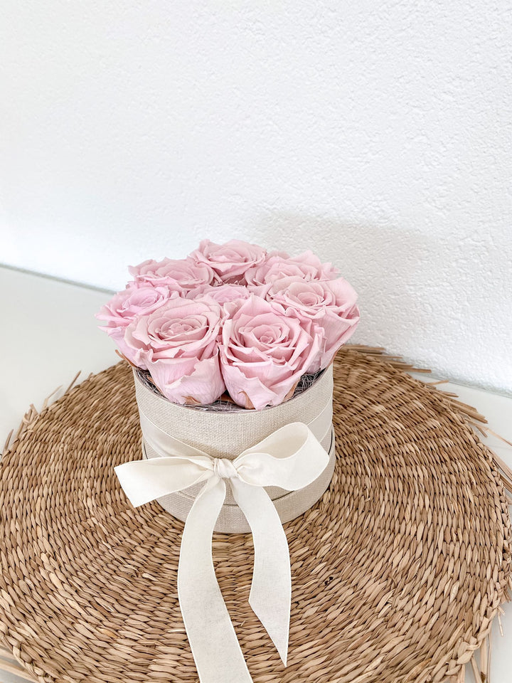 Soli Collection Trockenblumen Rosenbox – Rosa – 16 cm – 1 Stück