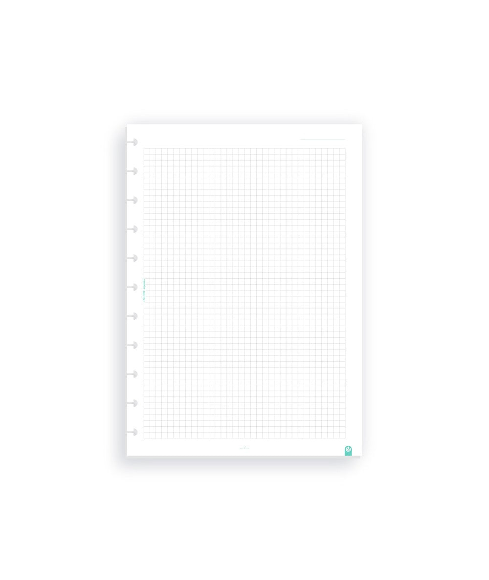 Carchivo Notizbuch-Einlagen A4, kariert, spezielle Perforierung, 100 g/m², für Spiralbuch Ingeniox – 50 Blatt