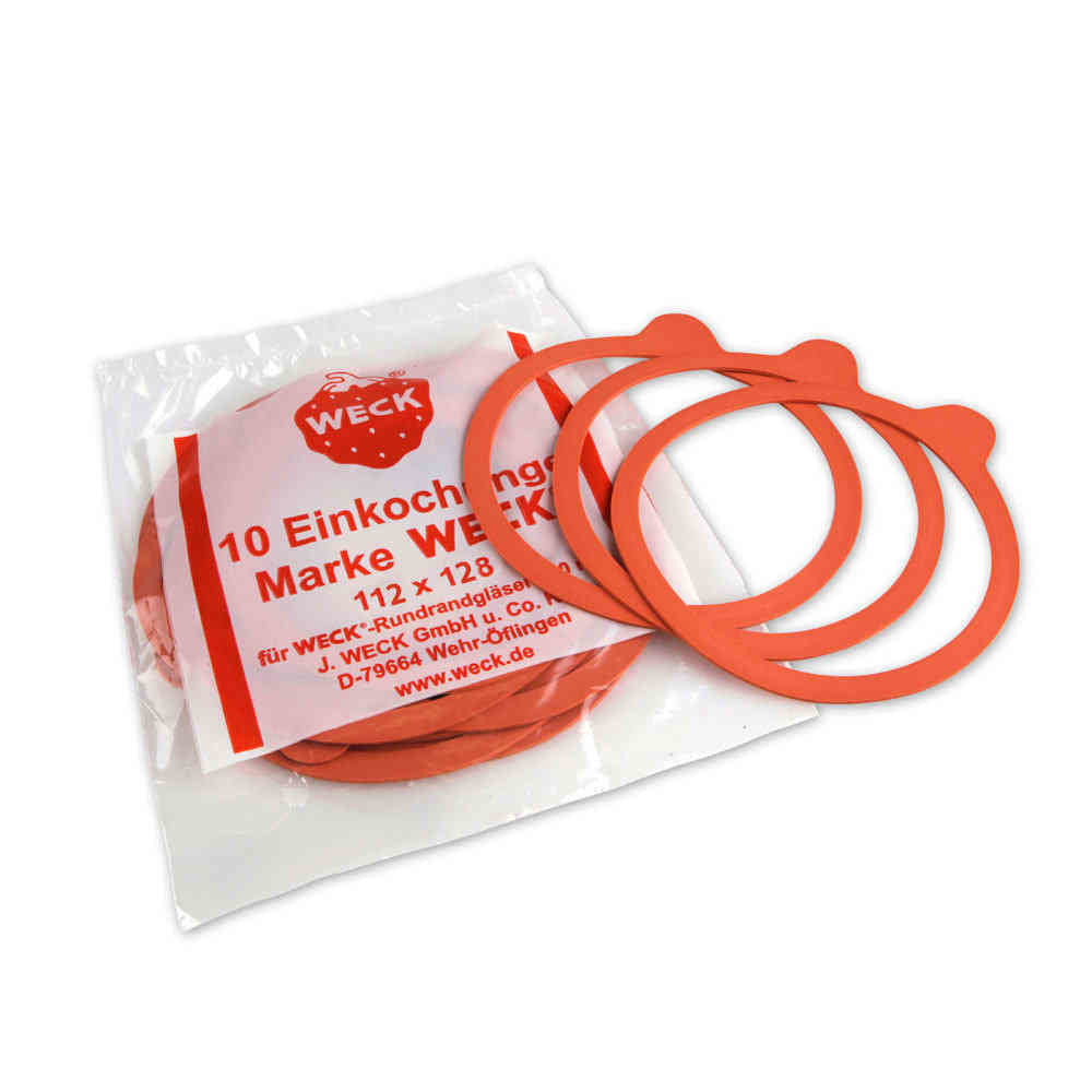Weck Gummiringe 10 Stk., Ø 12 cm, Naturkautschuk, Rot