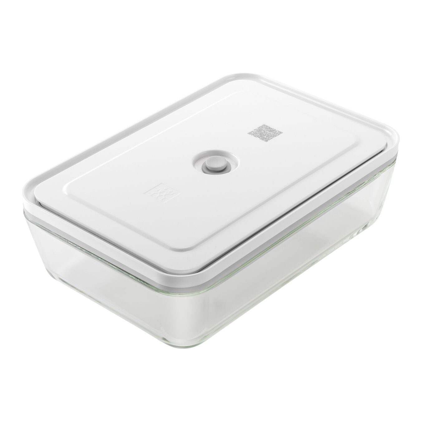ZWILLING Vakuumbehälter Fresh & Save – 20 × 29,2 × 9,7 cm, 2,85 l – für Vakuumierer, Glas, Grau/Transparent