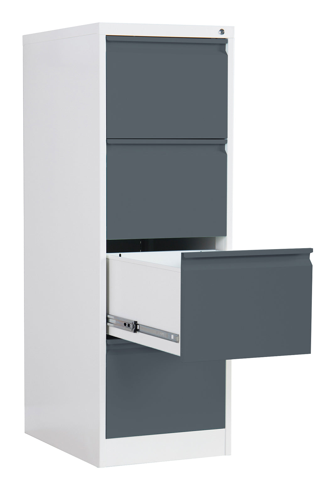 Phoenix Safe Co. FC1004GAK – Aktenschrank, 4 Schubladen, abschliessbar, Stahl, 450 × 620 × 1330 mm, Grau