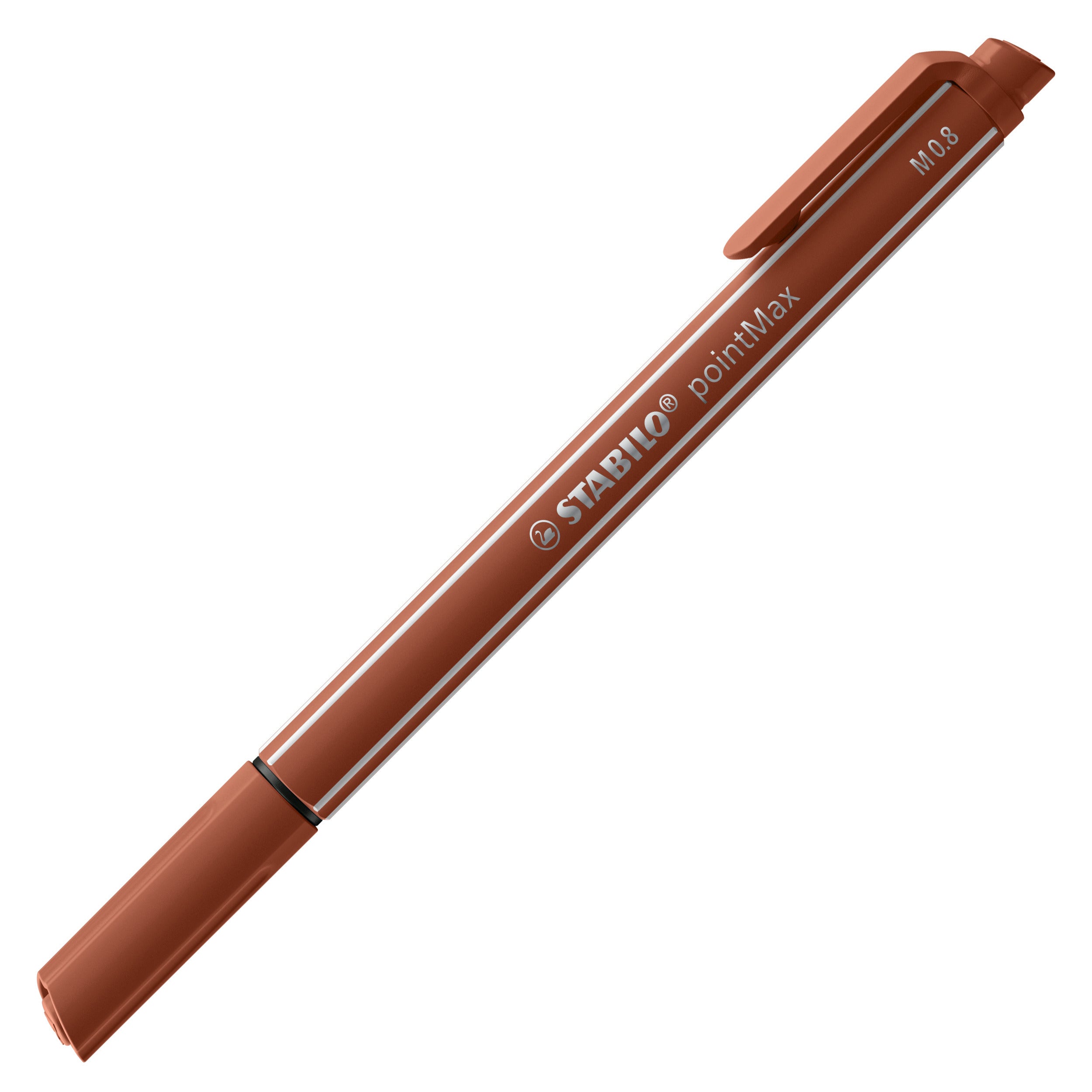 STABILO PointMax Fineliner – 0,8 mm, braun, Cap-Off