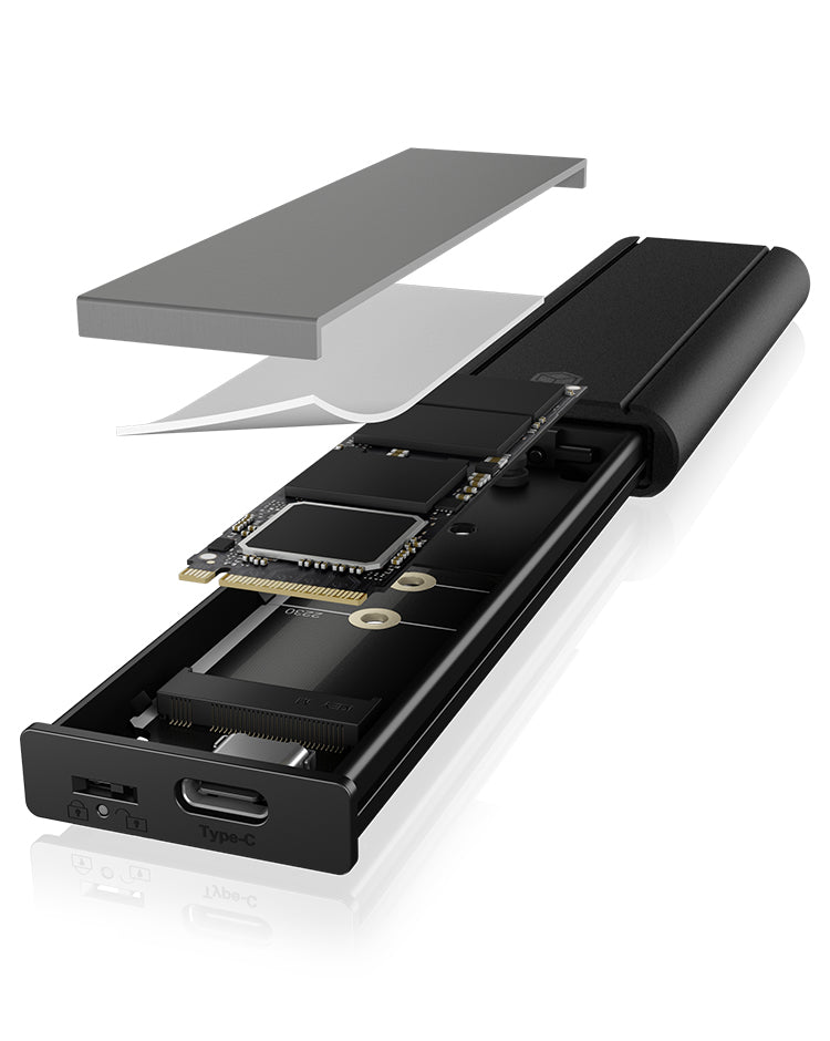 ICY BOX IB-1807MT-C31 – 1-Bay M.2 NVMe SSD-Gehäuse – USB 3.2 Gen 2, USB-C, für M.2 (30/42/60/80 mm)