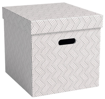 Leitz VON Aufbewahrungsbox 29 L – mit Tragegriff, mit Deckel, 320 × 315 × 365 mm, Weiss, Karton, 3er Pack