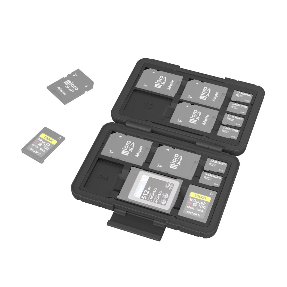 SmallRig 3192 Speicherkartenetui – 15 Karten – für CFexpress, microSD, SD und andere – Polycarbonat, Schwarz