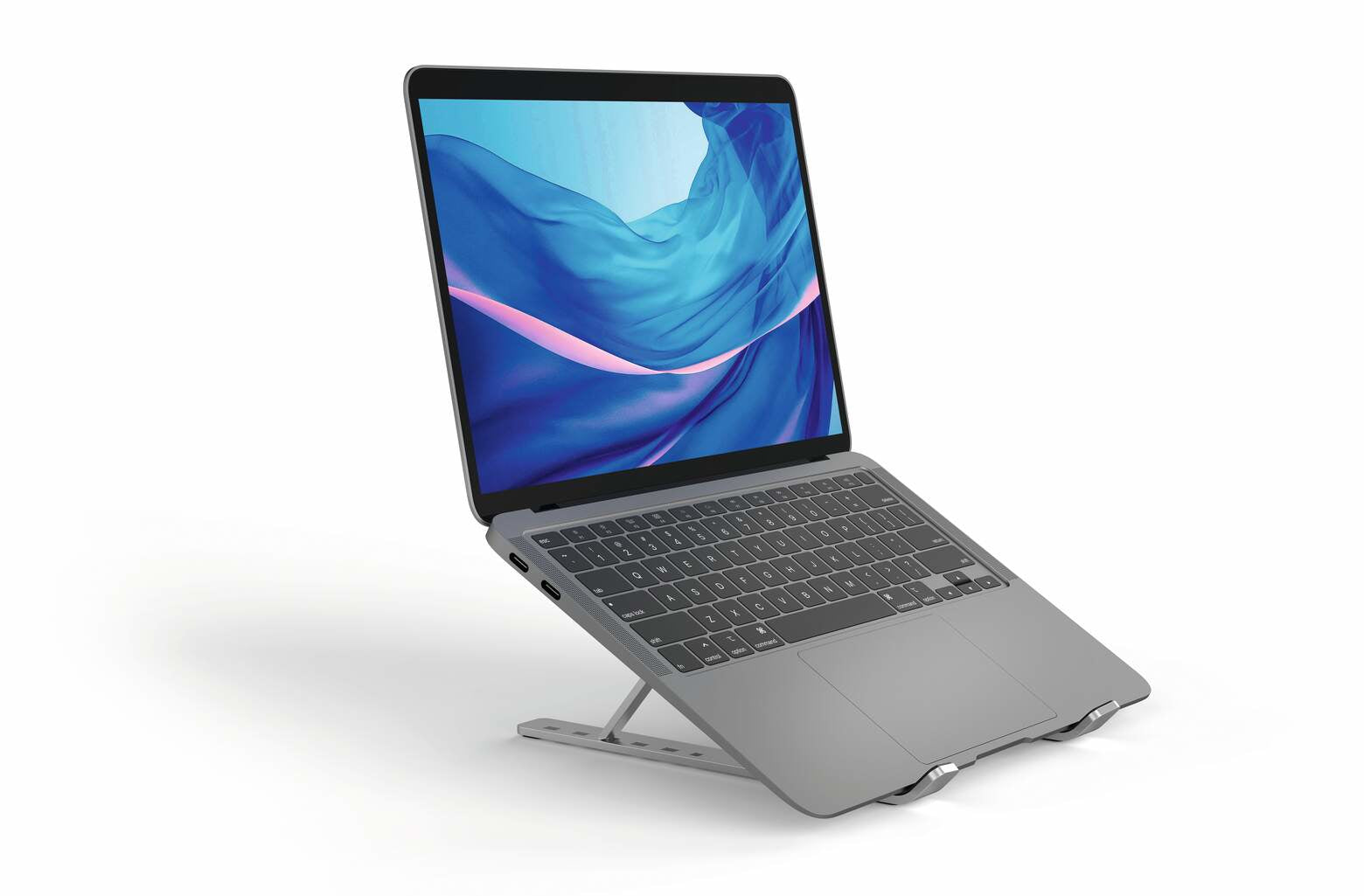 Durable Tablet-/Notebookhalter – für Notebooks und Tablets bis 15", Aluminium, Silber Metallic