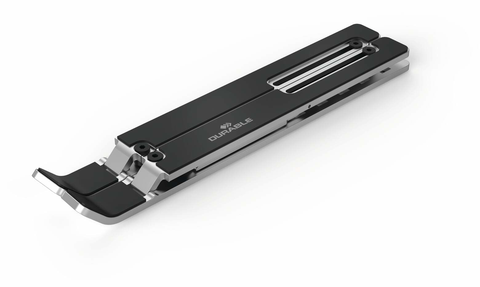 Durable Tablet-/Notebookhalter – für Notebooks und Tablets bis 15", Aluminium, Silber Metallic