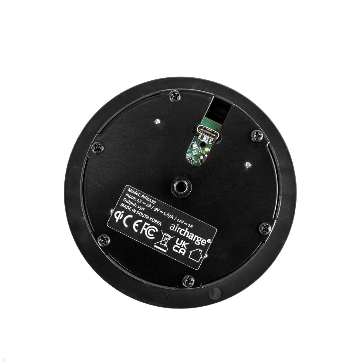 Bachmann AirCharge Kabelloses Ladegerät 15 W – Qi – für Qi-fähige Smartphones – Schwarz