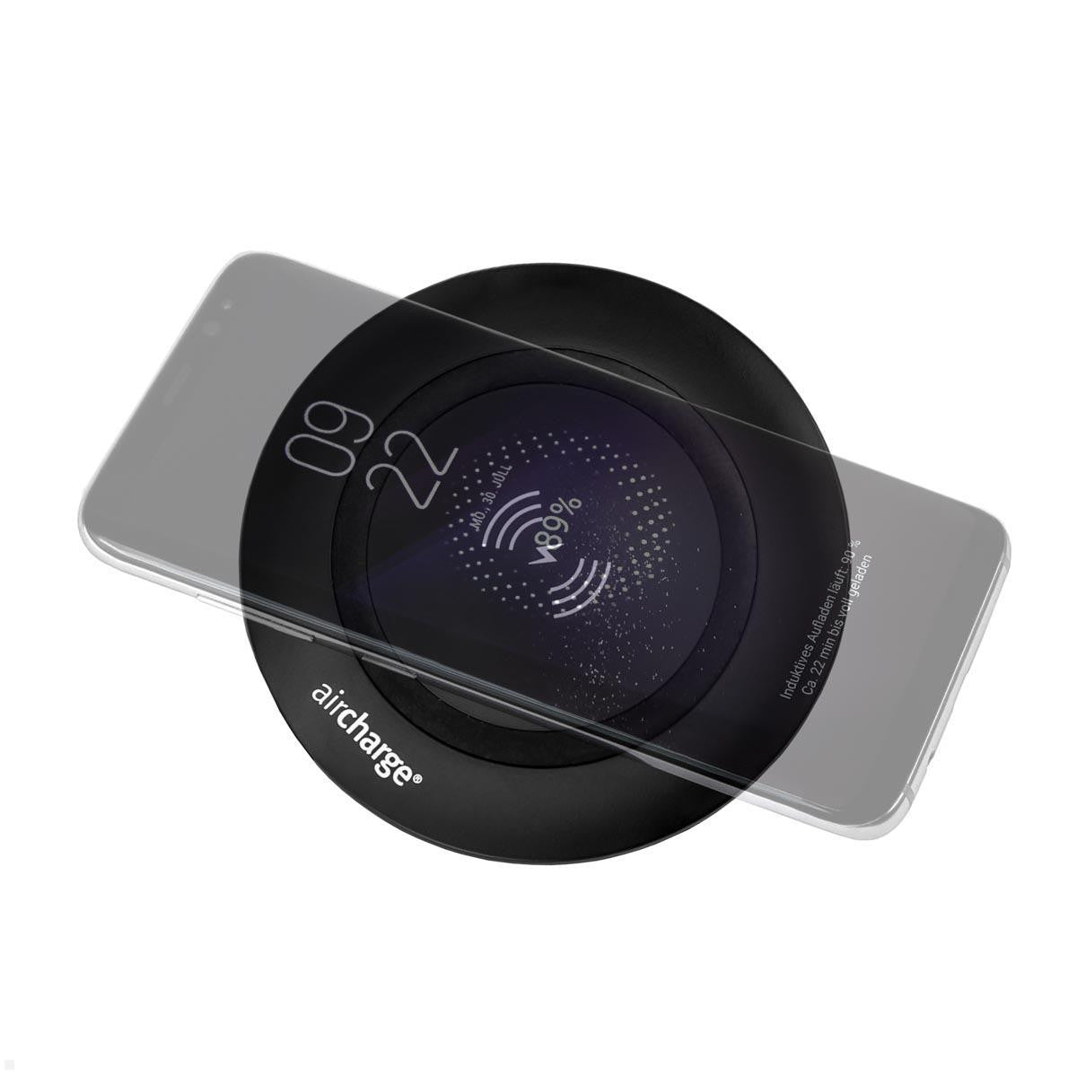 Bachmann AirCharge Kabelloses Ladegerät 15 W – Qi – für Qi-fähige Smartphones – Schwarz