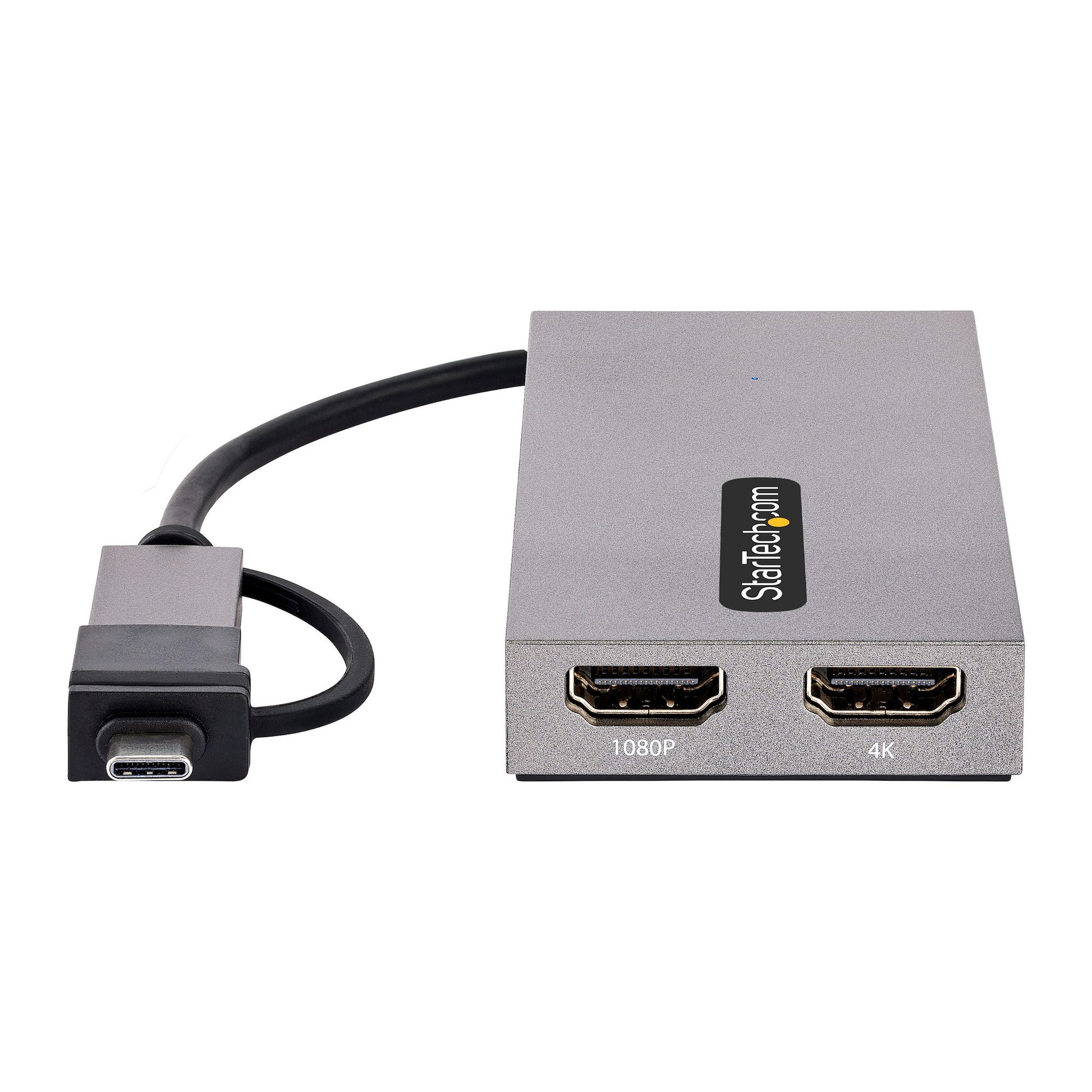 StarTech.com Dual-HDMI USB-A/USB-C Adapter – 4K (3840 × 2160) @ 30 Hz, 11 cm – für Windows, macOS, Chrome OS