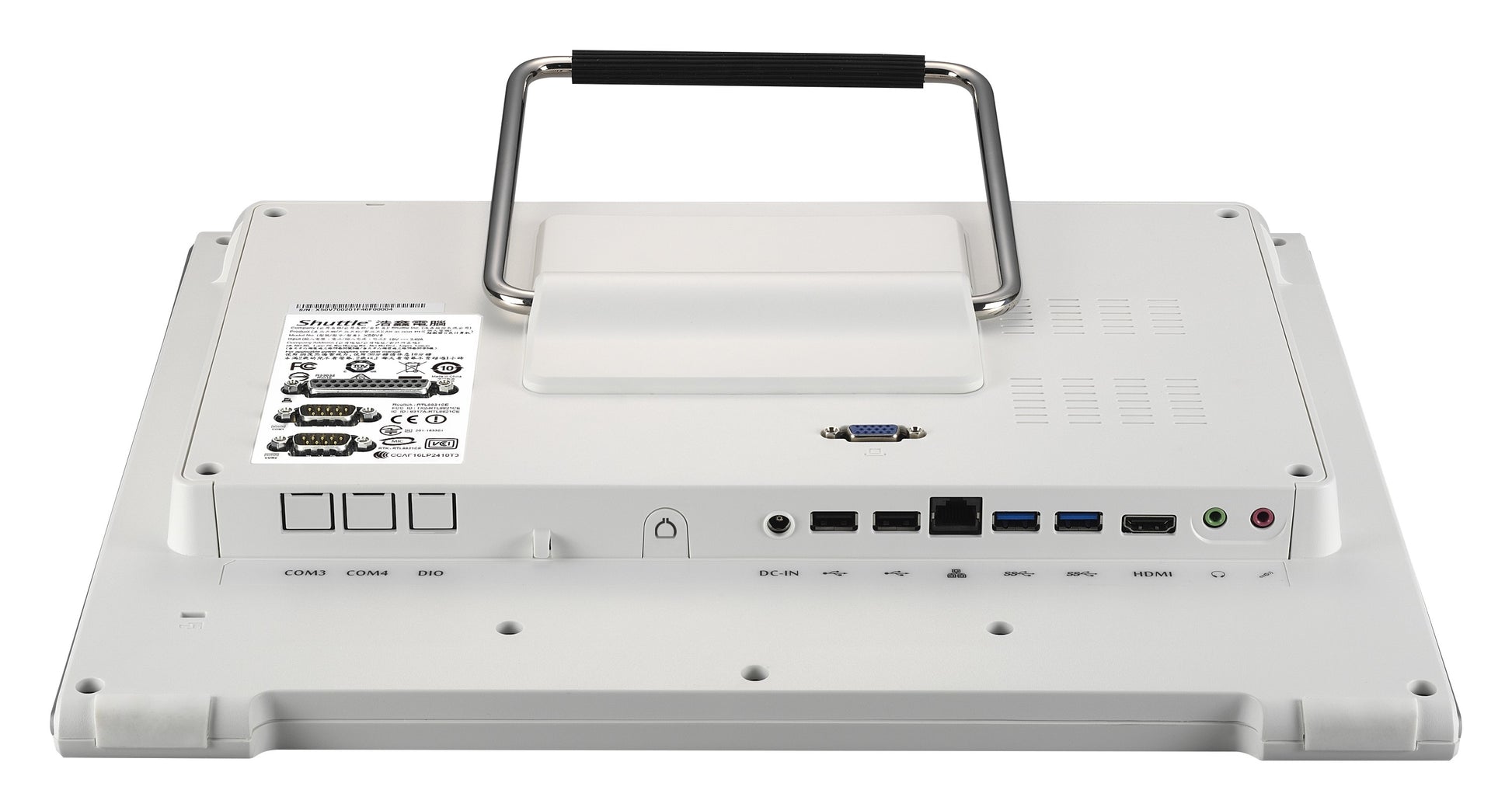Shuttle X50V8 15,6" POS All-in-One – HD Touch, Intel Celeron 5205U, 4 GB RAM, 120 GB SSD, ohne OS, Weiss