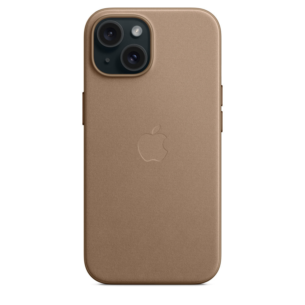 Apple Backcover FineWoven – für Apple iPhone 15 – Taupe – Feintwill – MagSafe-kompatibel