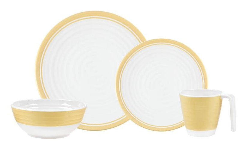 KOOR Geschirrset – 16-teiliges Set, Ø 26,5 cm (Speiseteller), Melamin, spülmaschinenfest