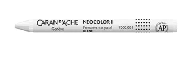 Caran d-Ache Caran d'Ache Neocolor I Wachsmalkreide – weiss, Ø 9 × 100 mm, 1er-Pack, wasserfest, lichtbeständig