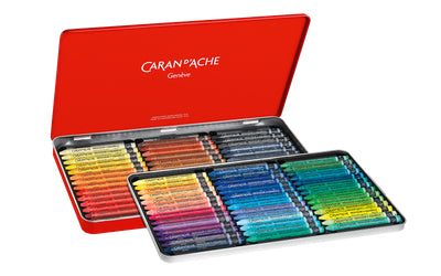 Caran d-Ache Caran d'Ache Neocolor Aquarellfarbstifte-Set – 84 Farben, Mine Ø 8,6 mm, Metallschachtel