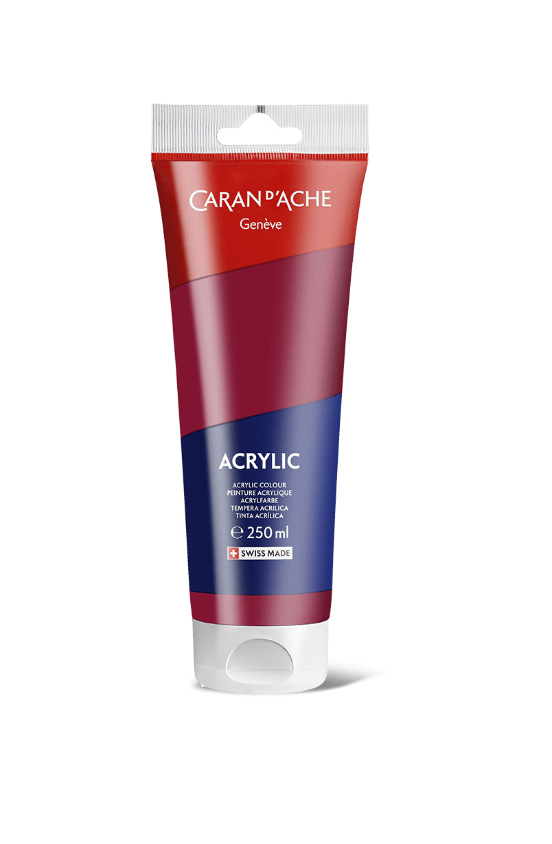Caran d-Ache Caran d'Ache – Acrylfarbe – Karmin, 250 ml, für Leinwand, Textilien & Papier