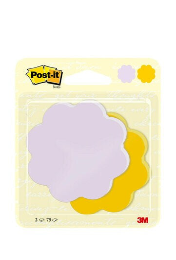 3M Post-it Haftnotizen Fantasy – 72×72 mm – Blume – sortiert, 2×75 Blatt, PEFC