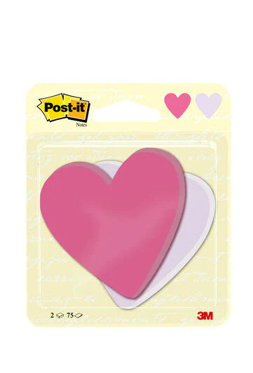 3M Haftnotizen – 70×72 mm – Herz – sortiert, 2×75 Blatt, PEFC