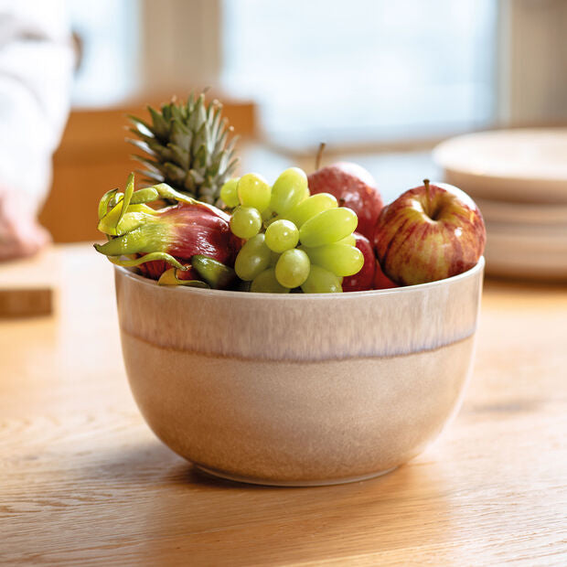 Villeroy & Boch Perlemor Sand Schüssel – 3 l, Porzellan, spülmaschinenfest, mikrowellenfest, 1 Stück
