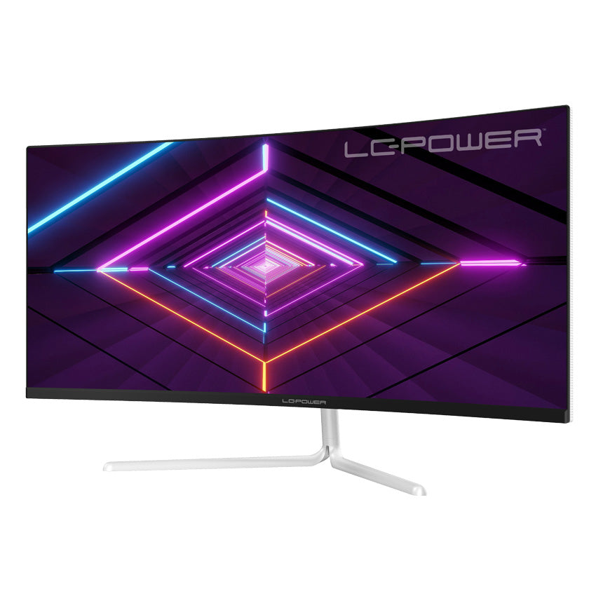 LC-Power LC-M34-UWQHD-100-C-V3 – Monitor, 34", VA, 120 Hz, 300 cd/m², Gebogen, VESA 75 × 75, Weiss
