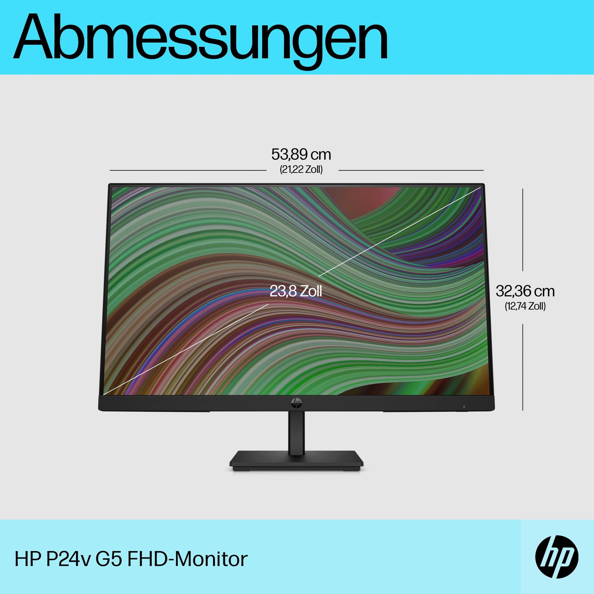 HP P24v G5 – Monitor, 23,8" 1920 × 1080 (Full HD), Schwarz
