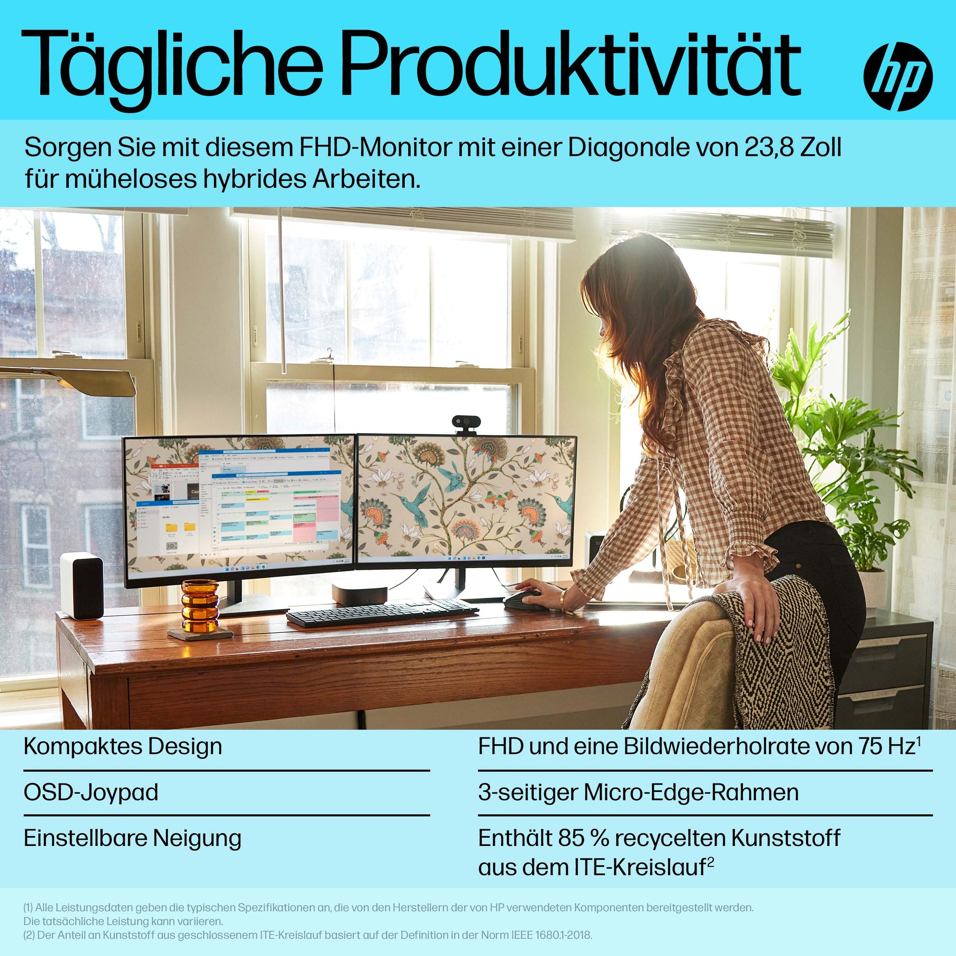 HP P24v G5 – Monitor, 23,8" 1920 × 1080 (Full HD), Schwarz