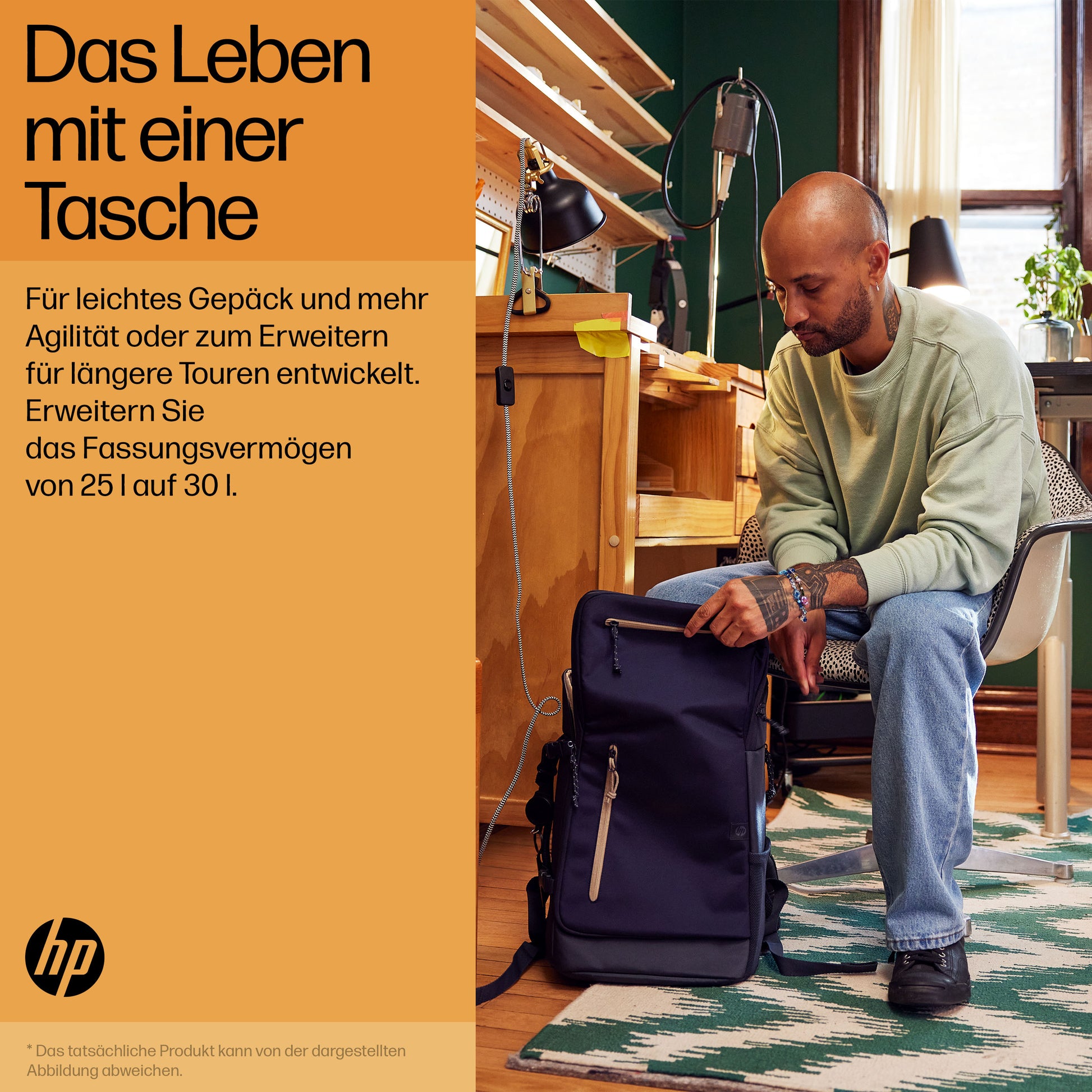 HP Notebook-Rucksack Travel – für 15,6", 25–30 l, Polyester – Blue Nights, 320 × 440 × 245 mm